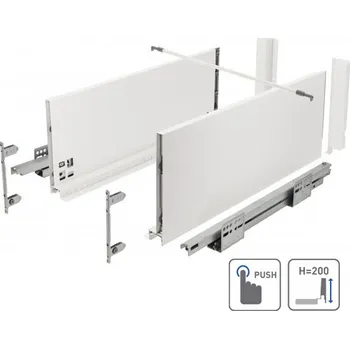 Nábytkové kování GTV Zásuvka AXIS PRO push to open pro otevření zásuvky 500mm bílá - velmi vysoká H199