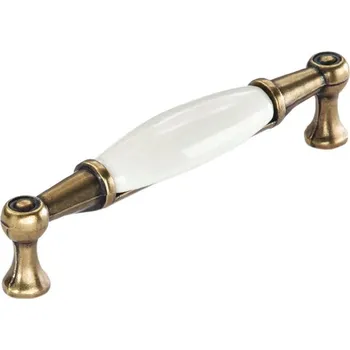 Nábytkové kování Siro Úchytka Margaret - 96 - staromosaz/porcelán slonová kost