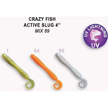 Umělá nástraha Crazy Fish Active Slug 10 cm barva mix 89