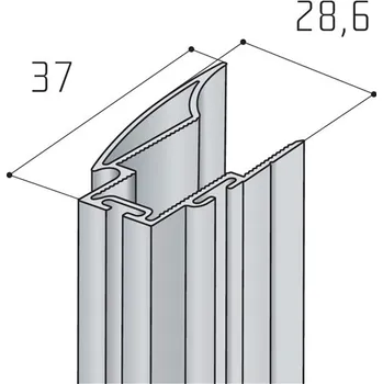 Nábytkové kování Salu Profil S04N - stříbrný elox - 2,7m