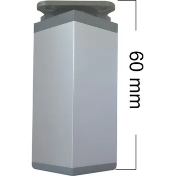 Nábytkové kování Nožka H 60 mm ALUMINIUM 40 x 40 povrch hliník