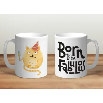 Hrnek Born to be Fabulous - Modrá