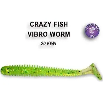 Umělá nástraha Crazy Fish Vibro Worm 5 cm 20 green acid 8 kusů