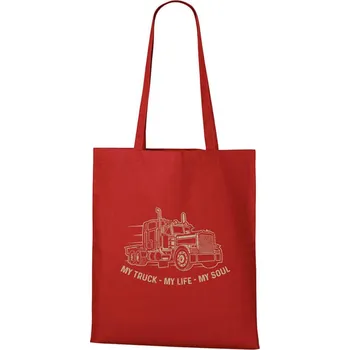 DOBRÝ TRIKO Bavlněná taška s potiskem My truck Barva: Červená