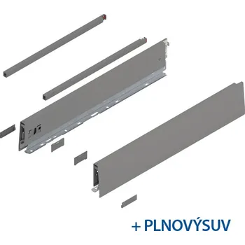 Nábytkové kování Blum BLUM MERIVOBOX sada E-reling, BLUMOTION , 70kg, délka 600, indium šedá