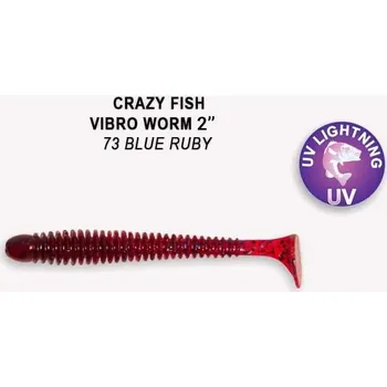 Umělá nástraha Crazy Fish Vibro Worm 5 cm 73 blue rubby 8 kusů