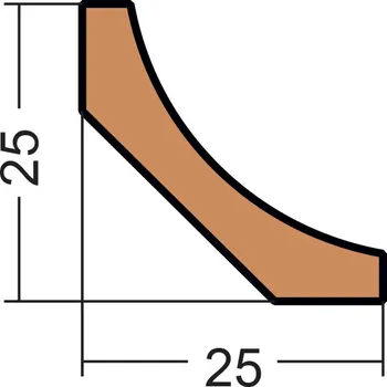 soklová lišta Lišta vnitřní RV2525-2,5bm