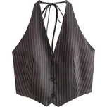 Pruhovaný formální top Barva: Šedá, Velikost: XS