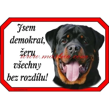 Cedulka rotvajler, rotweil demokrat - Bez samolepicí vrstvy