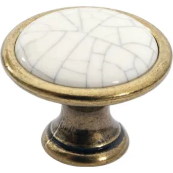 Siro Knopka Margaret - staromosaz/porcelán crack