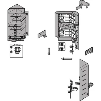 Nábytkové kování Blum Antaro sada SYNCROMOTION, výška D, bílá, SPACE-CORNER