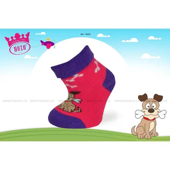 Hoza Kojenecké ponožky FROTÉ- pejsek s ABS - H252 od 69kč Barva: růžová, Velikost: 0-6 měsíců