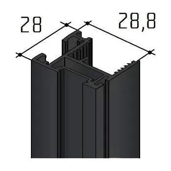 Nábytkové kování Profil S10N - černý (9005)