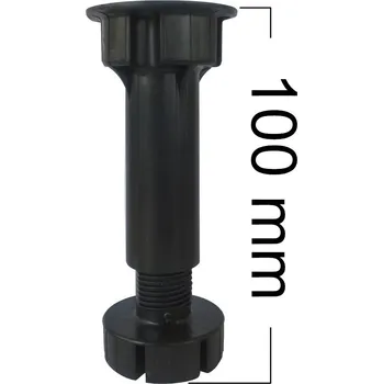 Nábytkové kování Nožka rektifikační plastová 100 mm černá