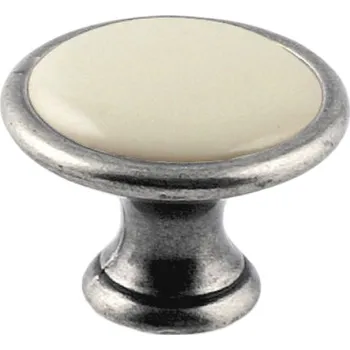 Nábytkové kování Siro Knopka Margaret - starostříbrná / porcelán slonová kost