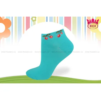 Hoza Dětské kotníkové ponožky - třešinky - H1004 Barva: tyrkysová, Velikost: 27-30