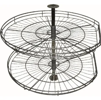 Odpadkový koš Karusel NOVA 1/1D, o 750 - dvojkoš, E2 - stříbrný epoxid, L1 x L2 / 800 x 800