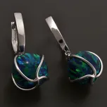 Goldpoint Náušnice bílé zlato zelený opál v klícce Váha: 4.05 g