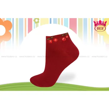 Hoza Dětské kotníkové ponožky - třešinky - H1004 Barva: červená, Velikost: 27-30