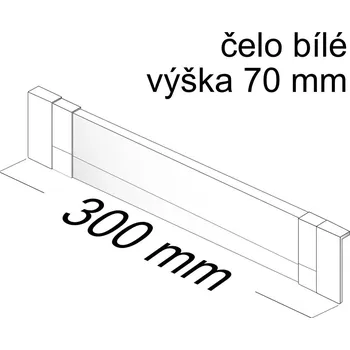 Nábytkové kování Hettich Čelo Atira/InnoTech V70 mm šíře korpusu 300mm bílá