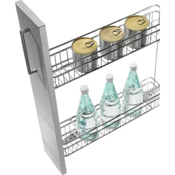 Nábytkové kování Inoxa Drátěný dvojkoš INOXA výsuv Hettich s tlumením 111 x 506 x 538 chrom - pravý (výsuv boční vpravo) pro korpus 150 mm