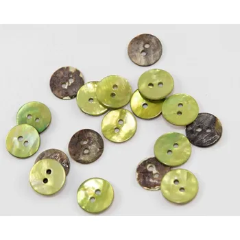 Knoflík Perleťový knoflík barvený - odstíny světle zelené - průměr 1,2 cm