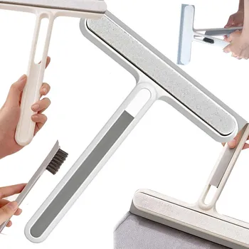 VERK GROUP Stěrka na okna s rukojetí a kartáčem na vodu pro drážky oken