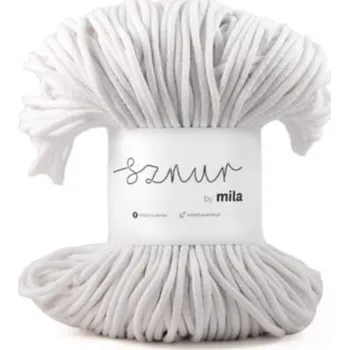 Příze Bavlněná šňůra MILA 5mm - bílá (Délka šňůry: 100 m)