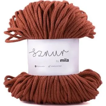 Příze Bavlněná šňůra MILA 5mm - měděná (Délka šňůry: 100m)