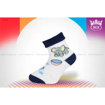 Hoza Kojenecké ponožky FROTÉ - slon s míčkem - H250 Barva: Modrá, Velikost: 24-36 měsíců