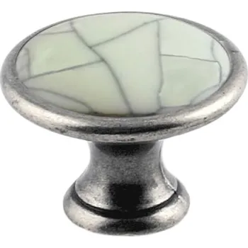 Nábytkové kování Siro Knopka Margaret - starostříbrná/porcelán „ crack “