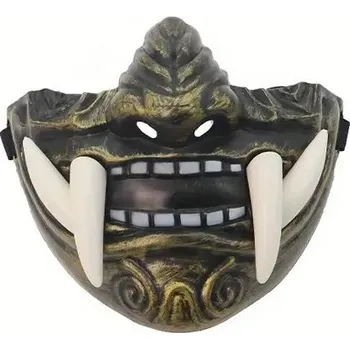 Karnevalová maska Poloviční Halloween maska Samuraj Oni, Ostatní, skladem