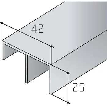 Nábytkové kování Salu Dolní vodící profil S30 - 2m