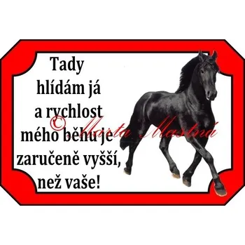 Cedulka kůň, koně frís rychlost - Bez samolepicí vrstvy