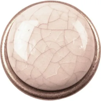 Nábytkové kování Knopka Elisabeth - broušená staromosaz/porcelán „ crack “