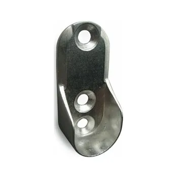 Nábytkové kování Držák šatní tyče oválné 30 x 15 mm - nikl