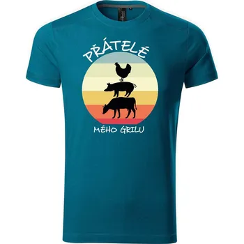 Pánské tričko DOBRÝ TRIKO Pánské tričko Přátelé mého grilu Velikost: 2XL, Barva: Petrolejová