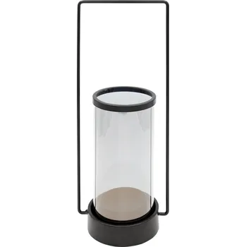 Bytová dekorace SKLENĚNÝ SVÍCEN WIKI 15X12X37 CM ČERNÁ