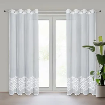 ZÁCLONA NA KROUŽCÍCH EVA MINGE LIWIA 140X250 CM BÍLÁ