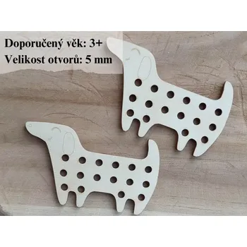 Dřevěný pejsek na vyšití 10 x 6 cm