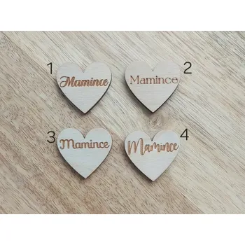 Dřevěné srdíčko MAMINCE - 2,5 cm (Srdíčko vyrobené z překližky)