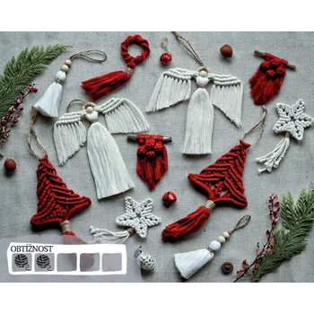 kreativní sada Macramé Vánoční sada s návody - MINI - 12 ozdob