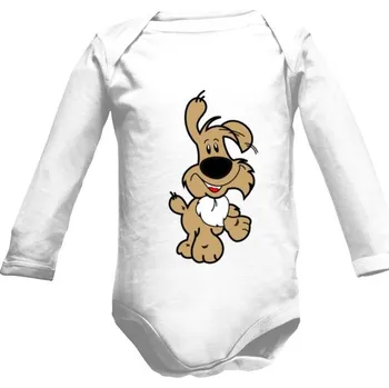 Kojenecký body Dětské body Long s potiskem Tančící pejsek dětské