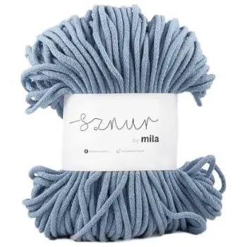 Příze Bavlněná šňůra MILA 3mm - jeansová jasná (Délka šňůry: 100m)