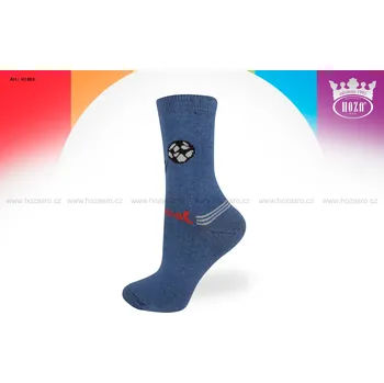 Hoza Dětské ponožky - míč s kopačkou - H1809 Barva: jeans, Velikost: 27-30