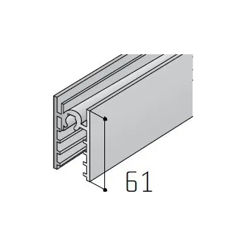 Nábytkové kování Profil S65 dolní stříbrný - 3m