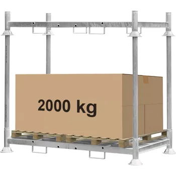 Dílenský regál Regalydoskladu Sloupková paleta stohovatelná - 202,5x118x31 cm- pozink