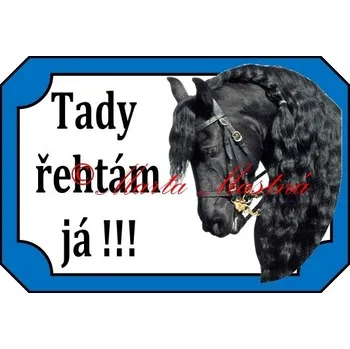 Cedulka fríský kůň, koně s uzdou - Bez samolepicí vrstvy