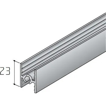 Nábytkové kování Profil S55 horní a středový stříbrný - 2m