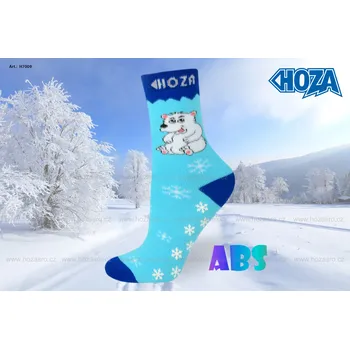 Dětské ponožky HOZA THERMO Froté - ABS medvídek - H7009 Barva: tyrkysová, Velikost: 19-22